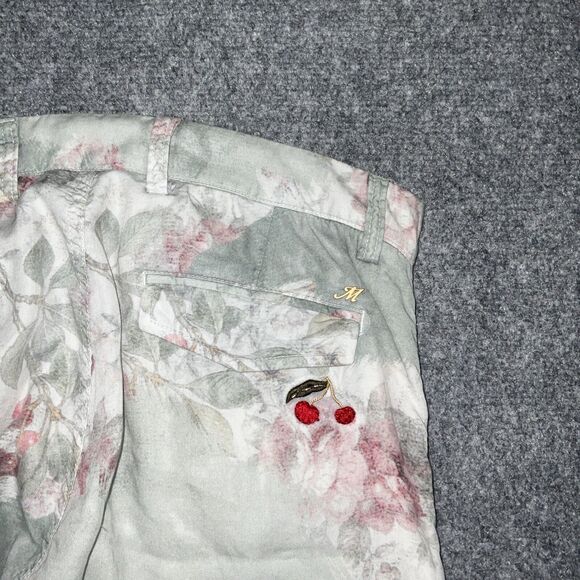 Mason's Forte Dei Marmi Pants Womens Size 32 Green Floral Cargo - Picture 11 of 12